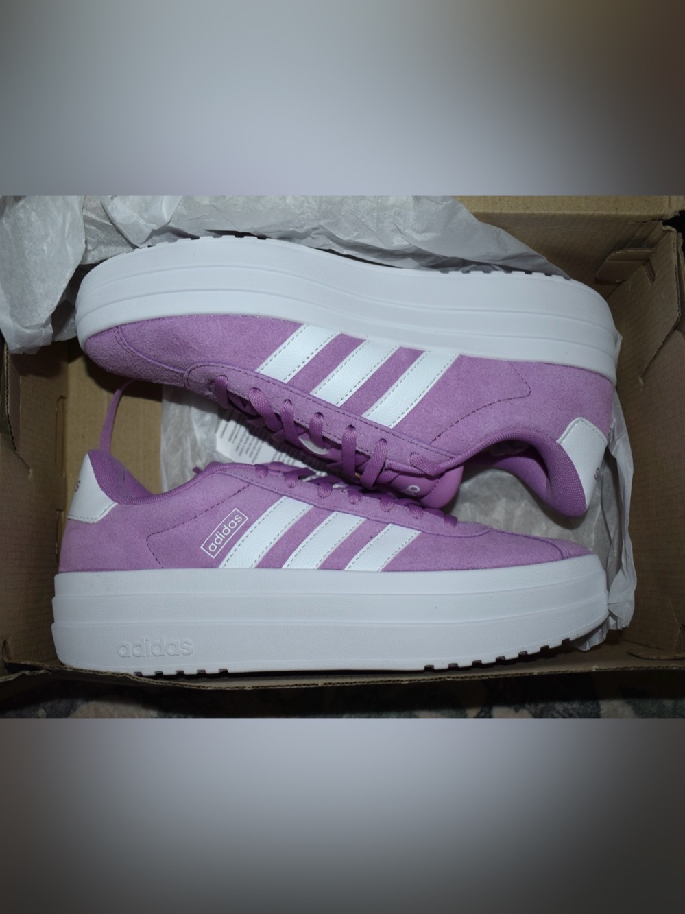 NWT Adidas VL Court Bold Purple Platform Sneakers Women’s Size 8